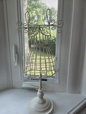 White Decorative Dress Form Jewelry Stand - Unbranded